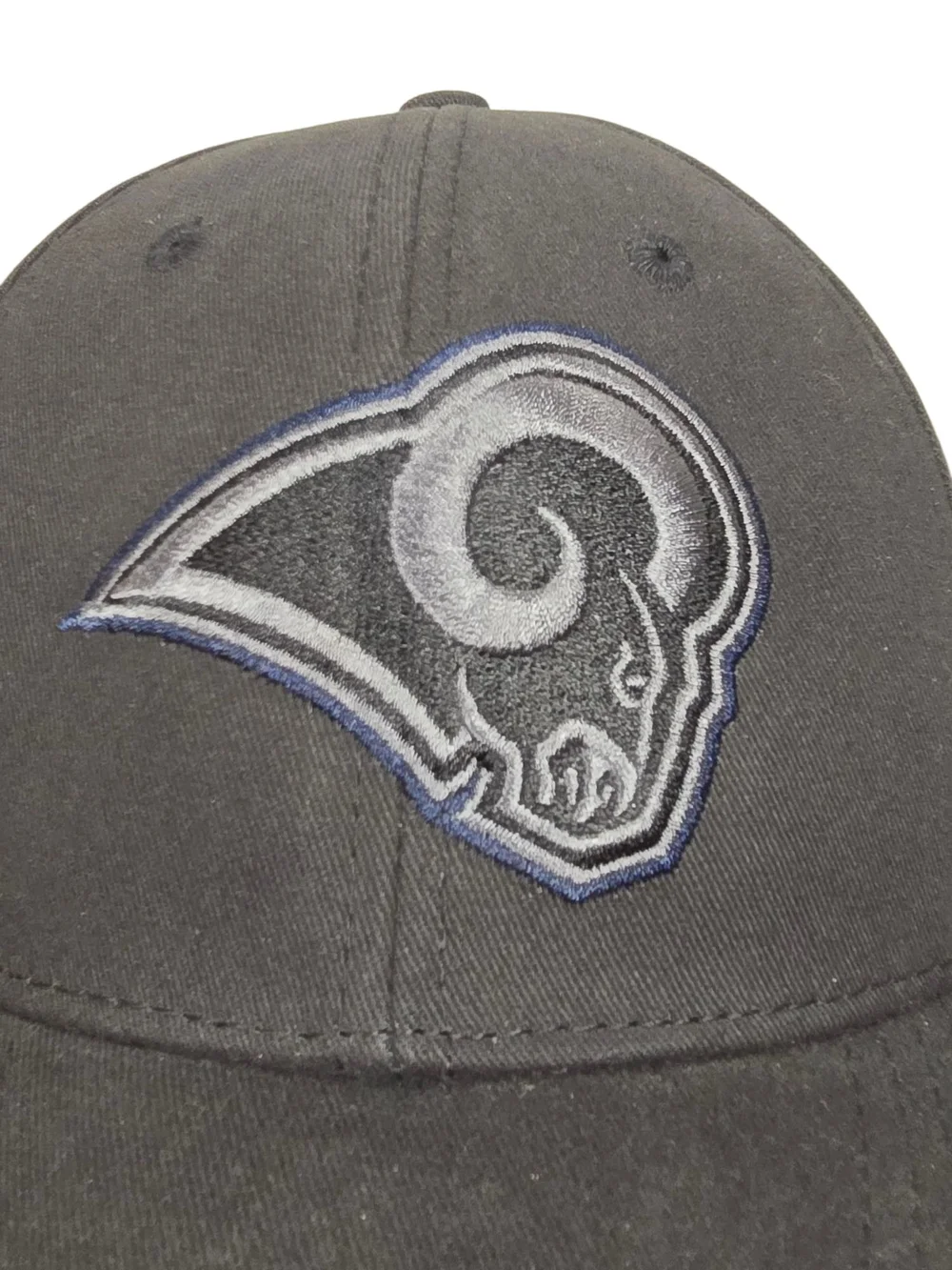 Los Angeles Rams Hat Cap NFL Team Apparel Black Strapback Adjustable Embroidered